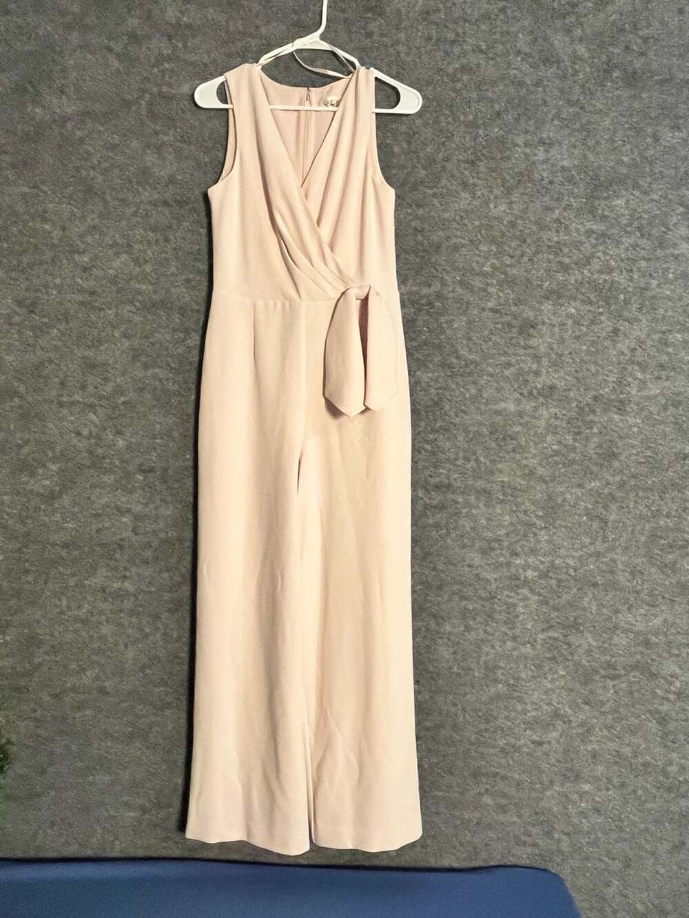 Eliza J Pink V-Neck Wrap Front Sleeveless Jumpsuit Size 4